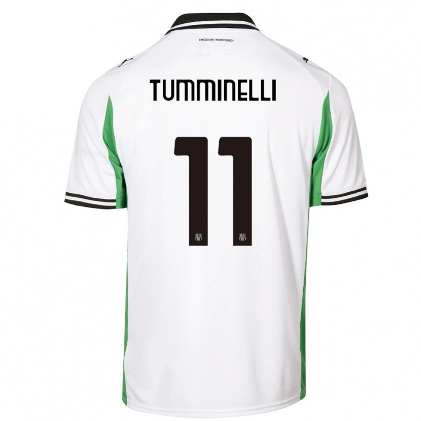 Danxen Donna Maglia Daniel Tumminelli #11 Bianco Verde Nero Kit Gara Away 2025/26 Maglietta