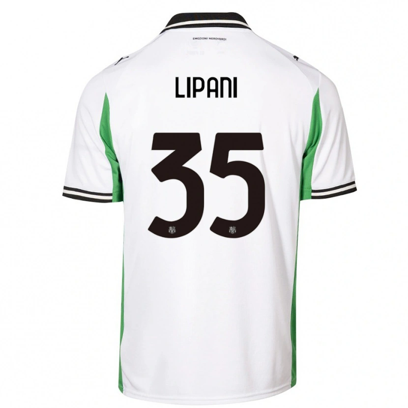 Danxen Donna Maglia Luca Lipani #35 Bianco Verde Nero Kit Gara Away 2025/26 Maglietta