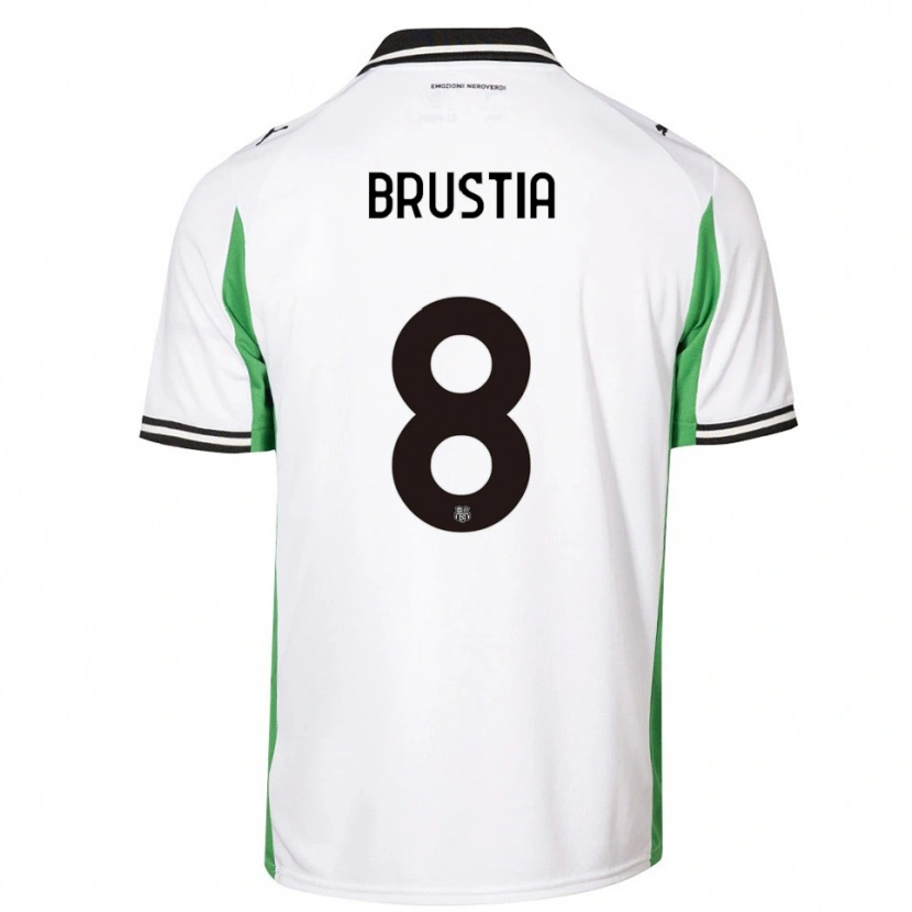 Danxen Donna Maglia Martina Brustia #8 Bianco Verde Nero Kit Gara Away 2025/26 Maglietta