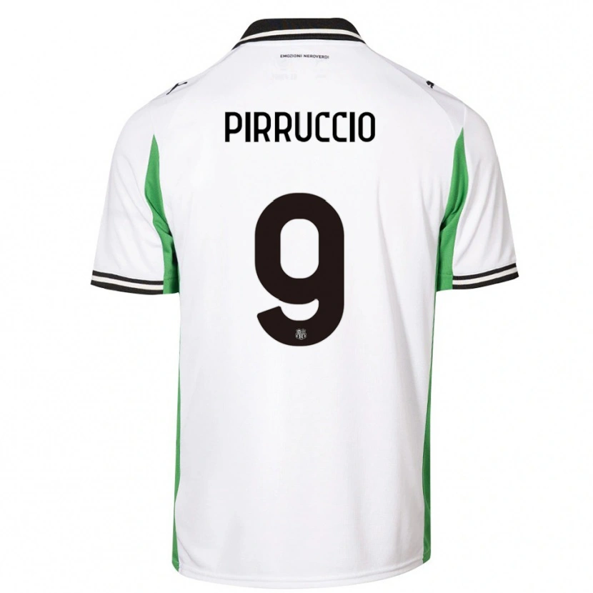 Danxen Donna Maglia Federico Pirruccio #9 Bianco Verde Nero Kit Gara Away 2025/26 Maglietta