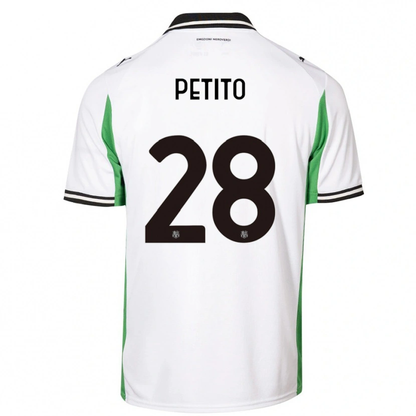 Danxen Donna Maglia Christian Petito #28 Bianco Verde Nero Kit Gara Away 2025/26 Maglietta