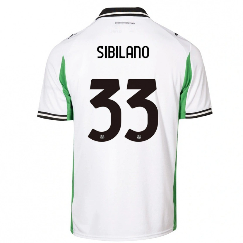 Danxen Donna Maglia Alessio Sibilano #33 Bianco Verde Nero Kit Gara Away 2025/26 Maglietta