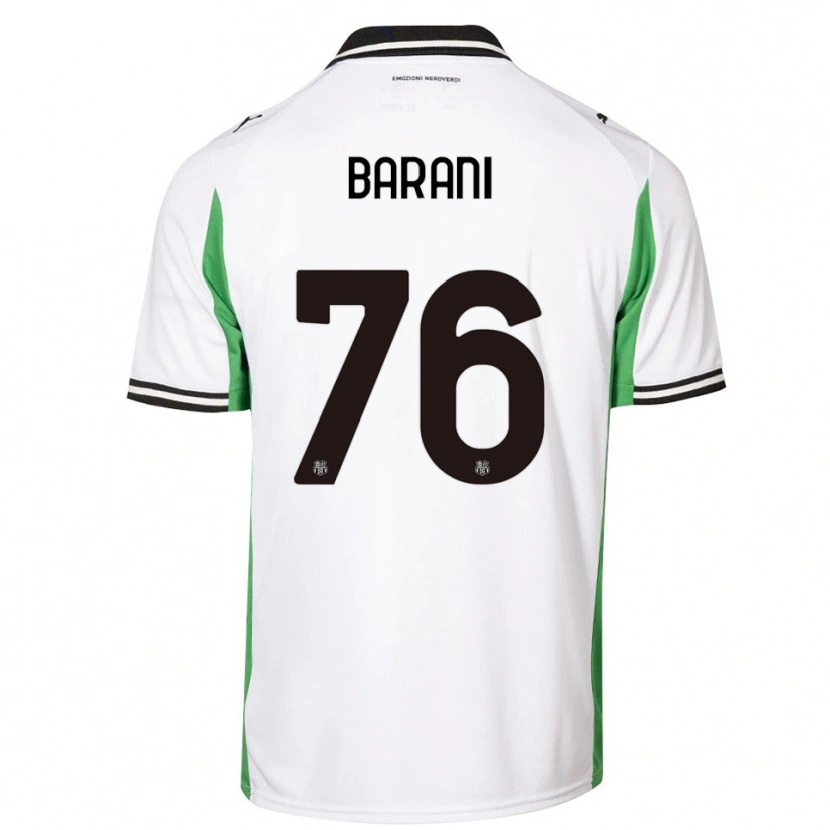 Danxen Donna Maglia Luca Barani #76 Bianco Verde Nero Kit Gara Away 2025/26 Maglietta