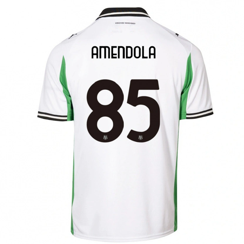 Danxen Donna Maglia Catello Amendola #85 Bianco Verde Nero Kit Gara Away 2025/26 Maglietta