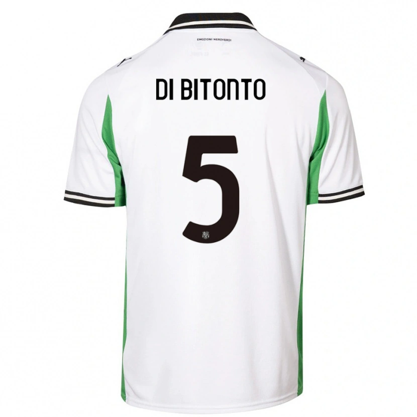 Danxen Donna Maglia Alessandro Di Bitonto #5 Bianco Verde Nero Kit Gara Away 2025/26 Maglietta