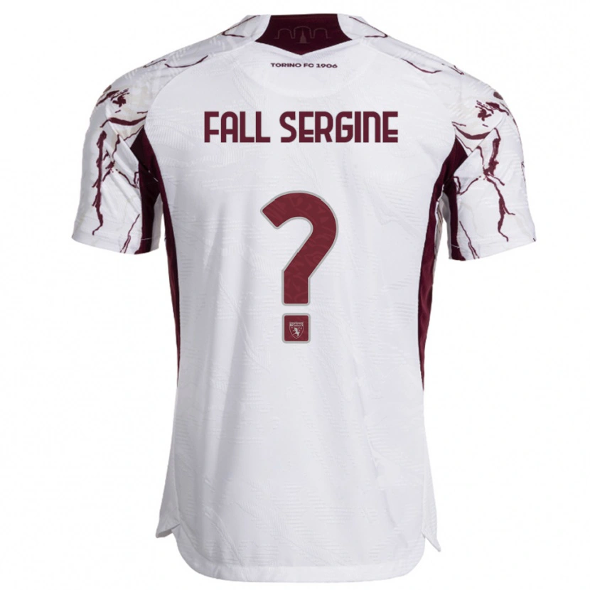 Danxen Donna Maglia Fallou Fall Sergine #0 Bianco Bordeaux Kit Gara Away 2025/26 Maglietta