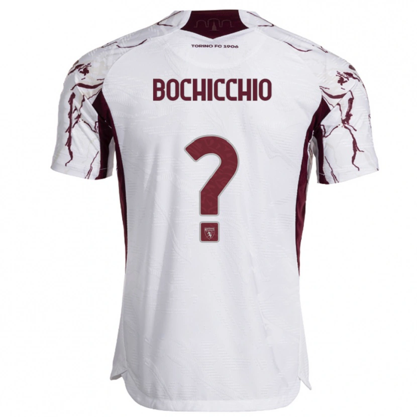 Danxen Donna Maglia Francesco Bochicchio #0 Bianco Bordeaux Kit Gara Away 2025/26 Maglietta