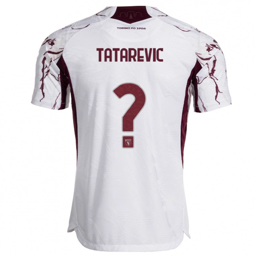 Danxen Donna Maglia Dino Tatarevic #0 Bianco Bordeaux Kit Gara Away 2025/26 Maglietta