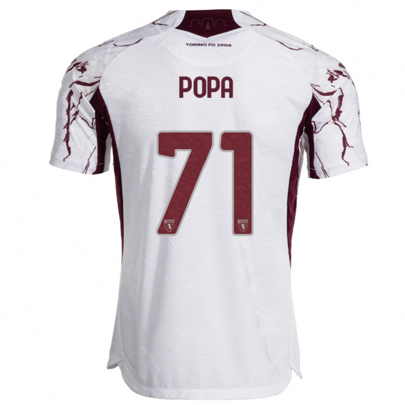 Danxen Donna Maglia Mihai Popa #71 Bianco Bordeaux Kit Gara Away 2025/26 Maglietta