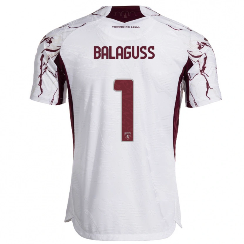 Danxen Donna Maglia Nils Balaguss #1 Bianco Bordeaux Kit Gara Away 2025/26 Maglietta