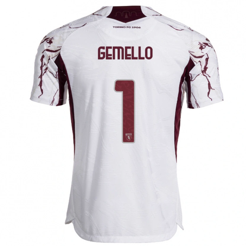 Danxen Donna Maglia Luca Gemello #1 Bianco Bordeaux Kit Gara Away 2025/26 Maglietta