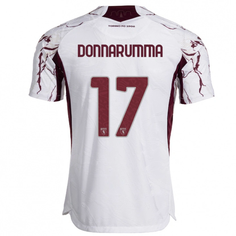 Danxen Donna Maglia Antonio Donnarumma #17 Bianco Bordeaux Kit Gara Away 2025/26 Maglietta
