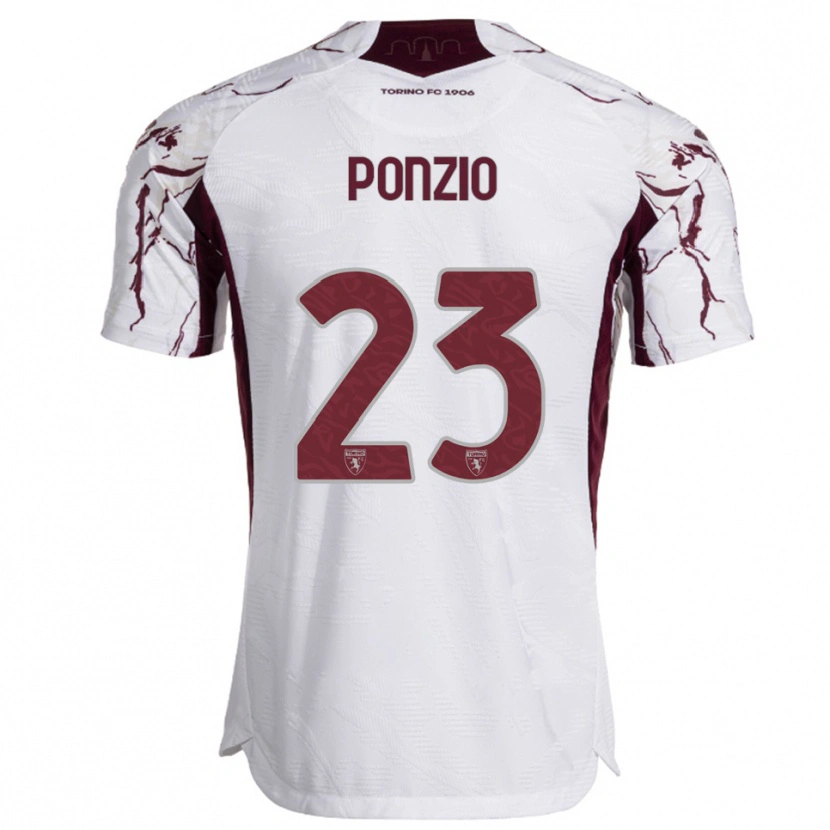 Danxen Donna Maglia Erika Ponzio #23 Bianco Bordeaux Kit Gara Away 2025/26 Maglietta