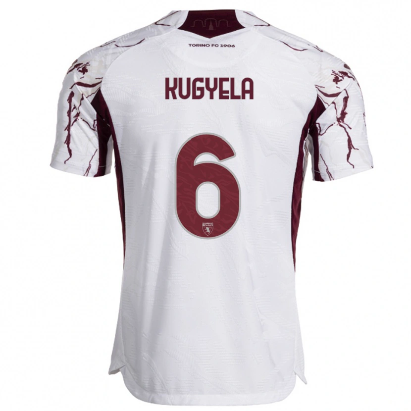 Danxen Donna Maglia Zalán Kugyela #6 Bianco Bordeaux Kit Gara Away 2025/26 Maglietta