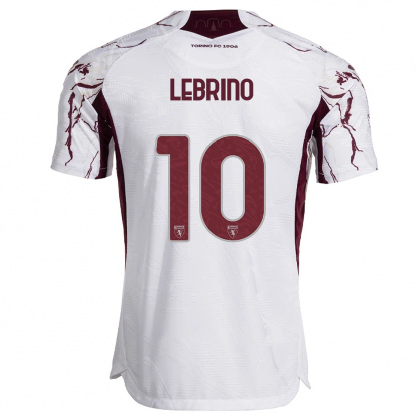 Danxen Donna Maglia Danilo Lebrino #10 Bianco Bordeaux Kit Gara Away 2025/26 Maglietta