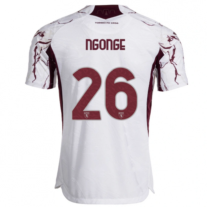 Danxen Donna Maglia Cyril Ngonge #26 Bianco Bordeaux Kit Gara Away 2025/26 Maglietta