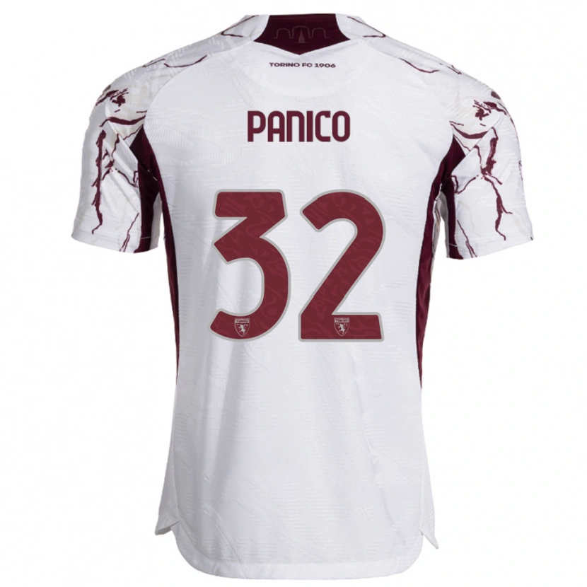 Danxen Donna Maglia Patrizia Panico #32 Bianco Bordeaux Kit Gara Away 2025/26 Maglietta