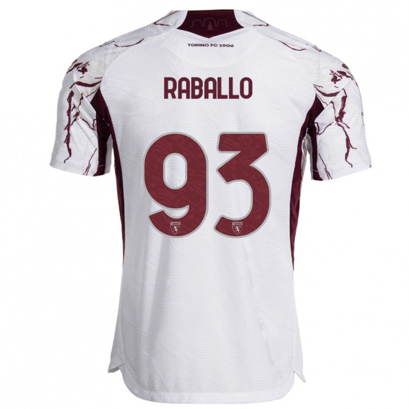 Danxen Donna Maglia Alessio Raballo #93 Bianco Bordeaux Kit Gara Away 2025/26 Maglietta