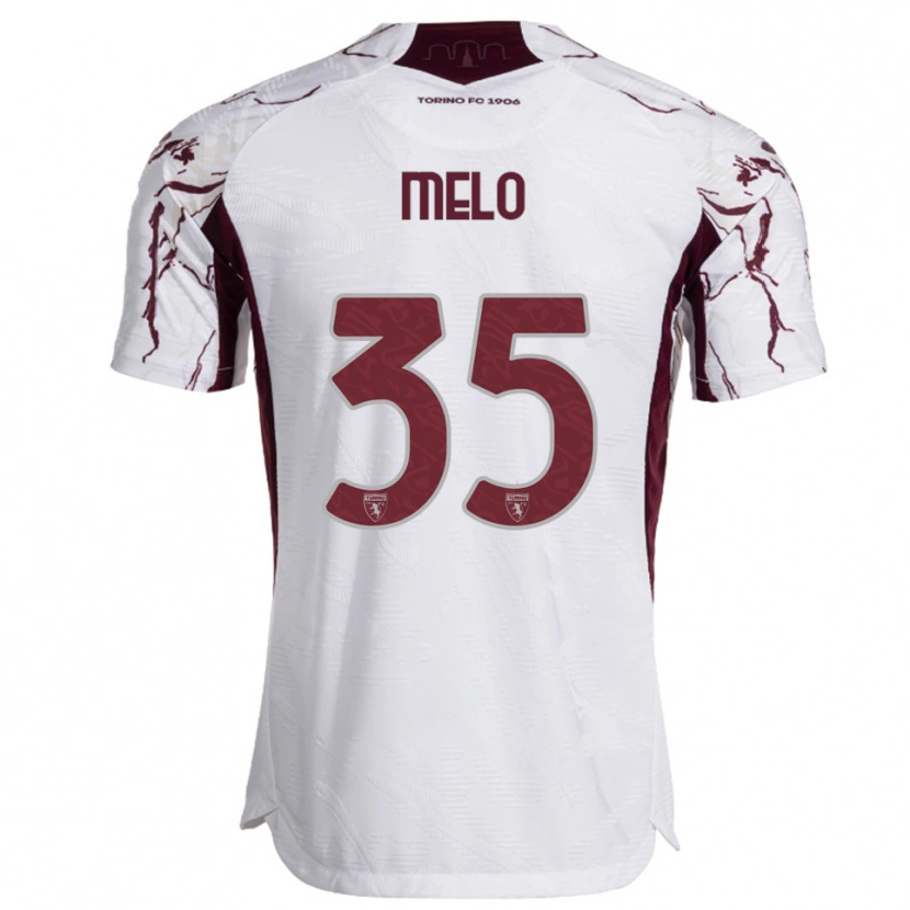 Danxen Donna Maglia Rafael Melo #35 Bianco Bordeaux Kit Gara Away 2025/26 Maglietta