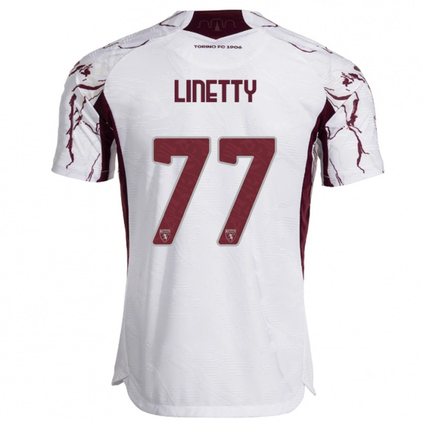Danxen Donna Maglia Karol Linetty #77 Bianco Bordeaux Kit Gara Away 2025/26 Maglietta