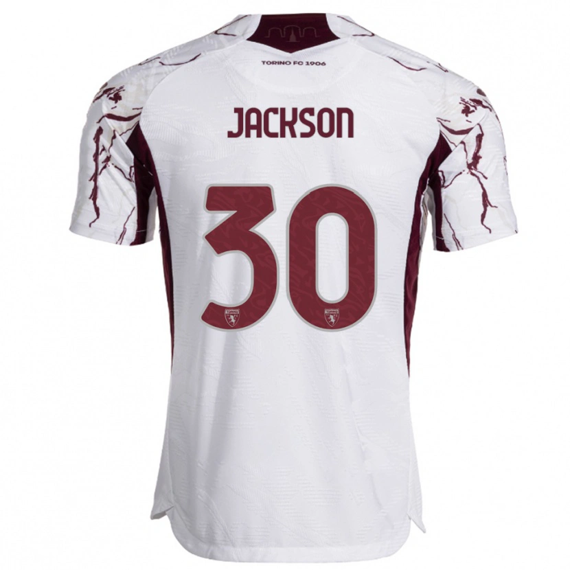 Danxen Donna Maglia Michael Jackson #30 Bianco Bordeaux Kit Gara Away 2025/26 Maglietta