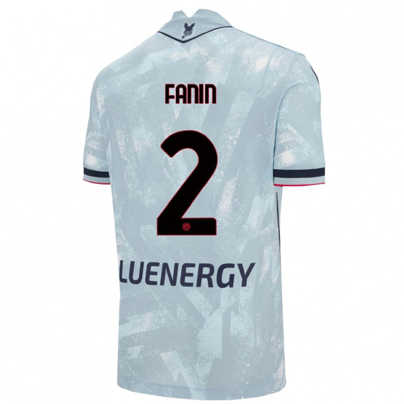 Danxen Donna Maglia Alessandro Fanin #2 Azzurro Chiaro Nero Kit Gara Away 2025/26 Maglietta