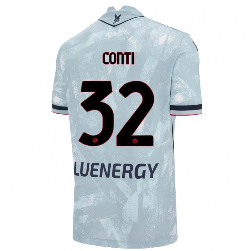 Danxen Donna Maglia Manuel Conti #32 Azzurro Chiaro Nero Kit Gara Away 2025/26 Maglietta