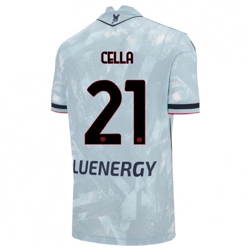 Danxen Donna Maglia Leonardo Cella #21 Azzurro Chiaro Nero Kit Gara Away 2025/26 Maglietta