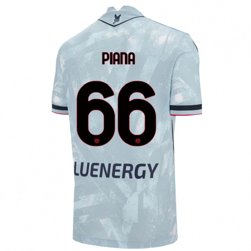 Danxen Donna Maglia Edoardo Piana #66 Azzurro Chiaro Nero Kit Gara Away 2025/26 Maglietta