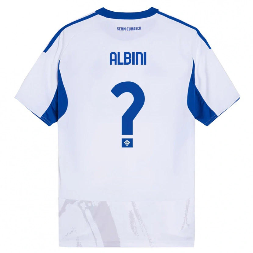 Danxen Donna Maglia Matteo Albini #0 Bianco Blu Kit Gara Away 2025/26 Maglietta