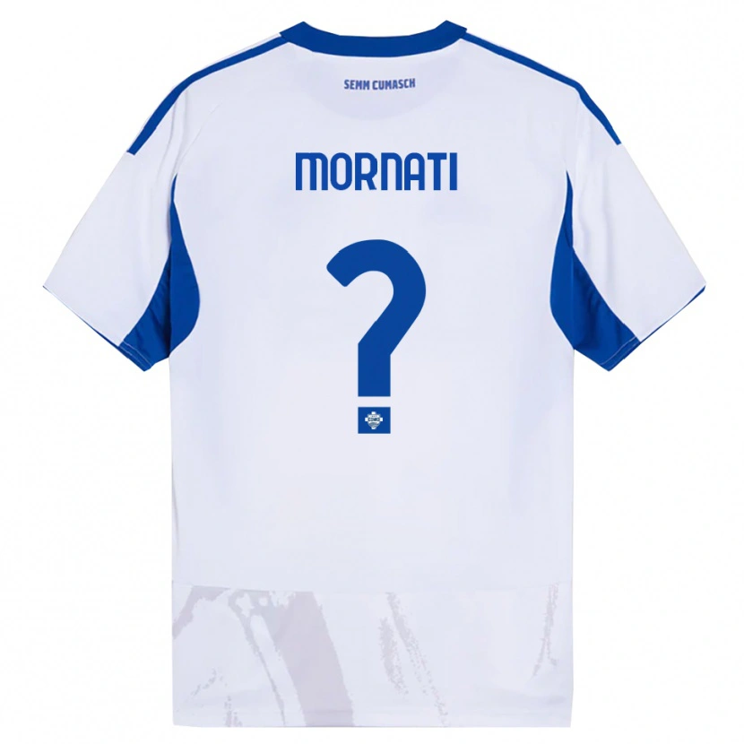 Danxen Donna Maglia Pietro Mornati #0 Bianco Blu Kit Gara Away 2025/26 Maglietta