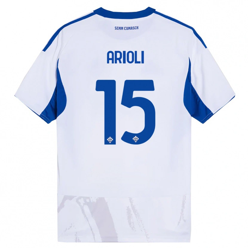 Danxen Donna Maglia Mattia Arioli #15 Bianco Blu Kit Gara Away 2025/26 Maglietta
