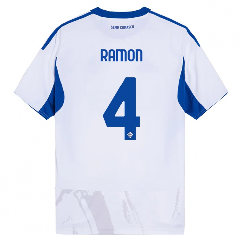 Danxen Donna Maglia Jacobo Ramón #4 Bianco Blu Kit Gara Away 2025/26 Maglietta