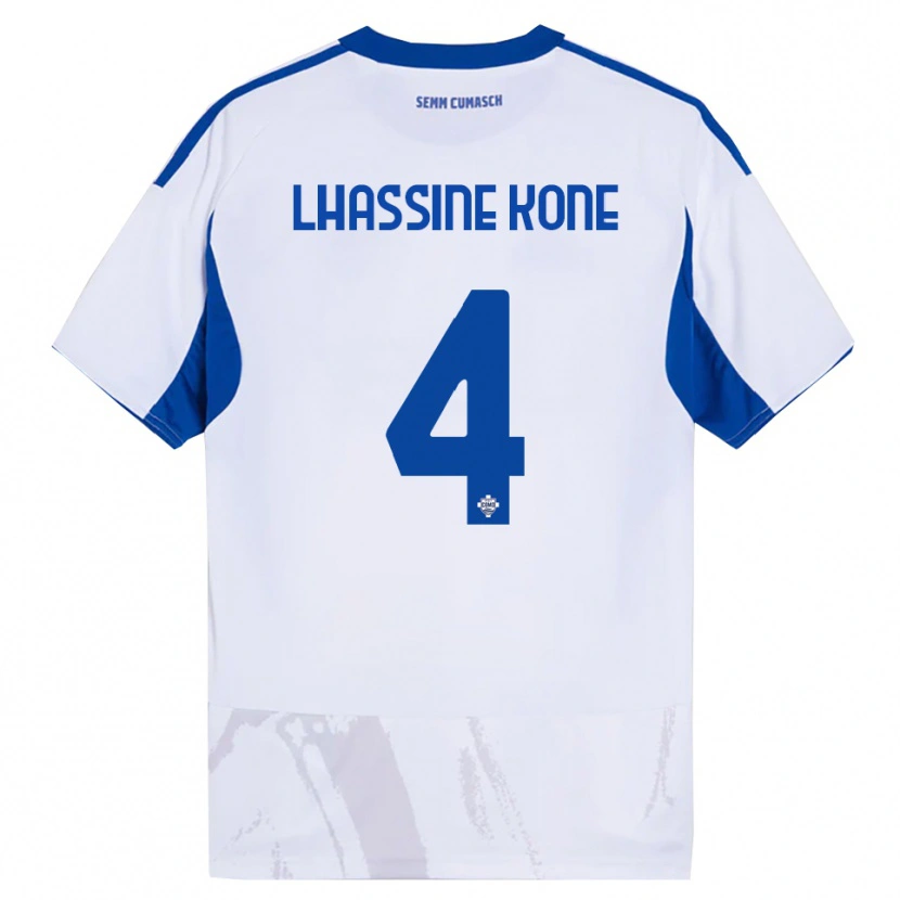 Danxen Donna Maglia Ben Lhassine Kone #4 Bianco Blu Kit Gara Away 2025/26 Maglietta