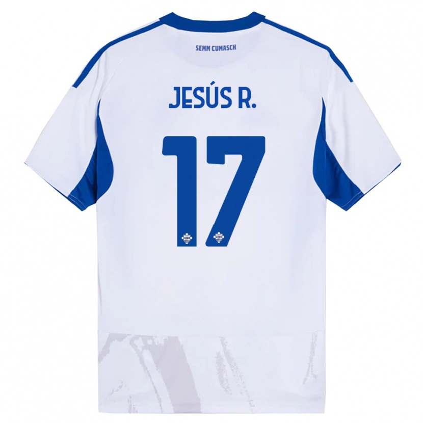 Danxen Donna Maglia Jesús Rodríguez #17 Bianco Blu Kit Gara Away 2025/26 Maglietta