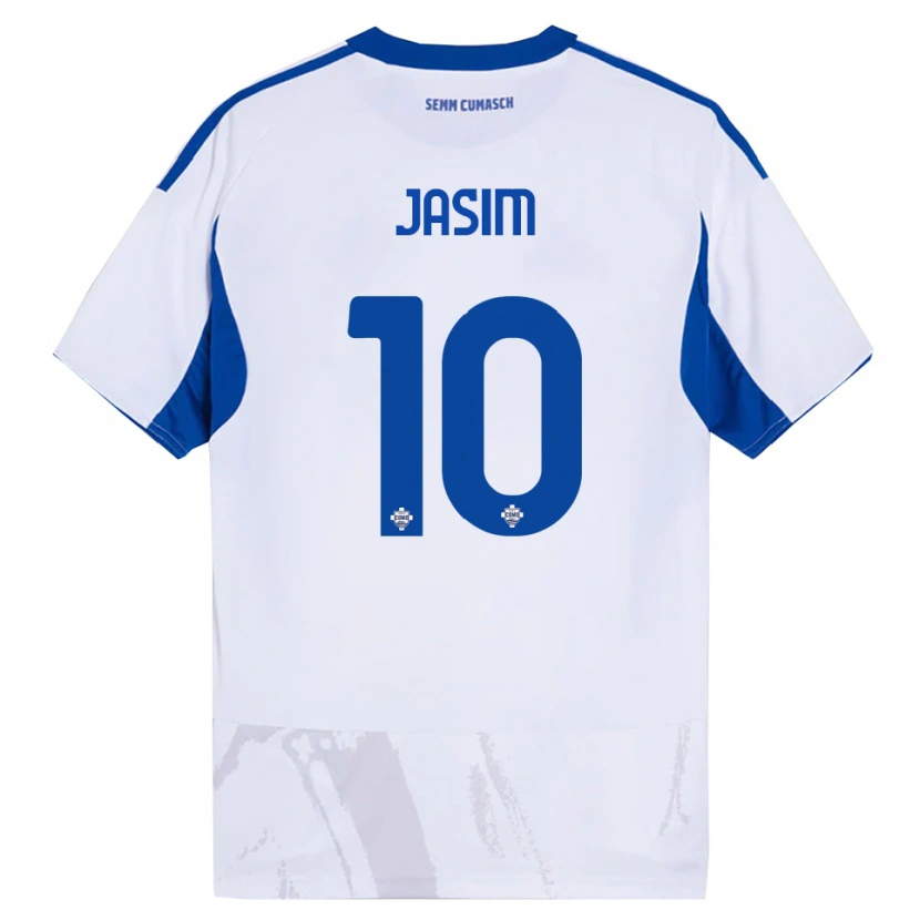 Danxen Donna Maglia Ali Jasim #10 Bianco Blu Kit Gara Away 2025/26 Maglietta