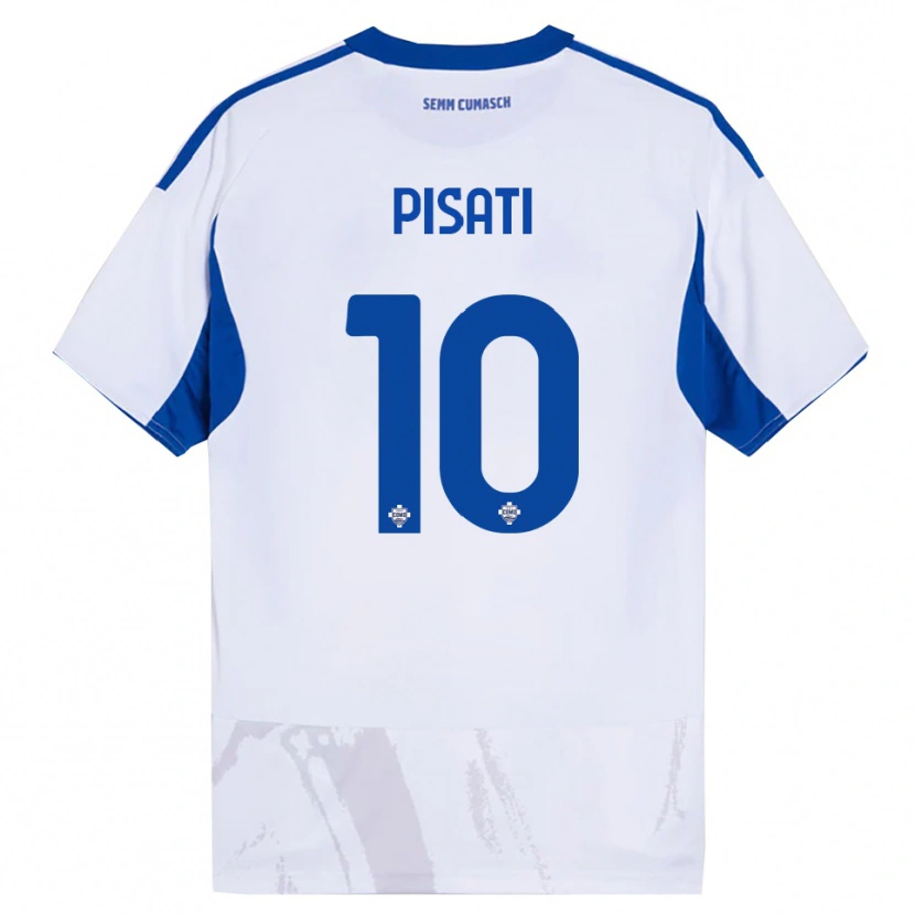 Danxen Donna Maglia Samuele Pisati #10 Bianco Blu Kit Gara Away 2025/26 Maglietta