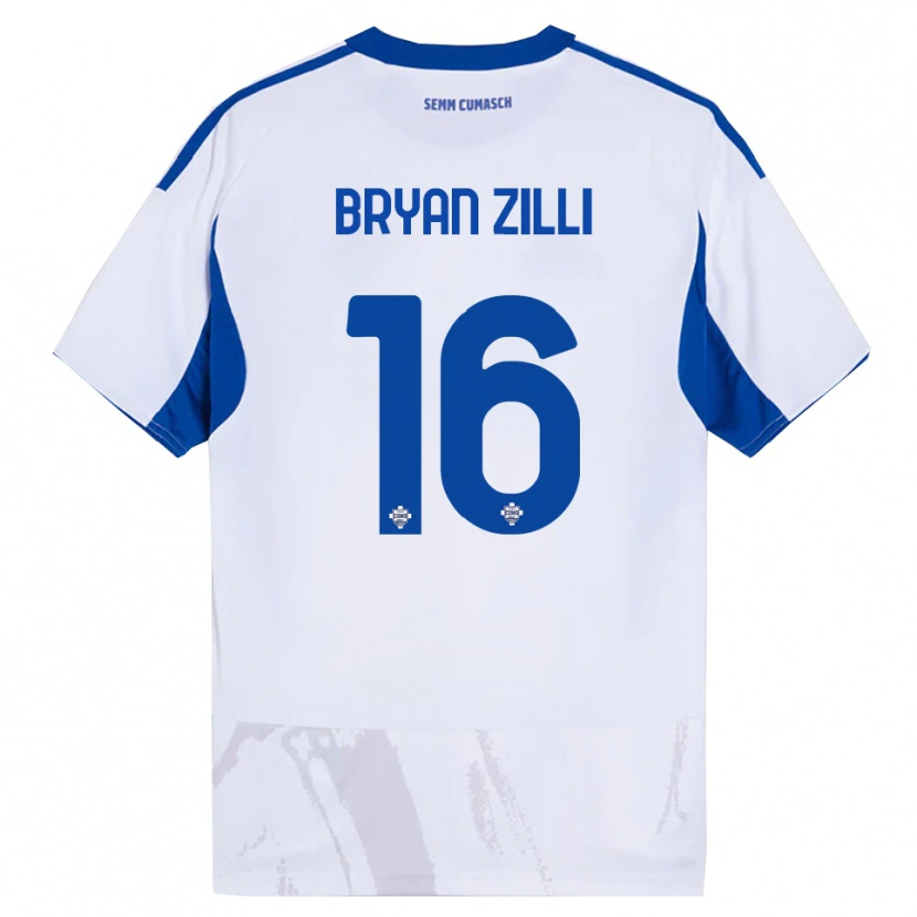 Danxen Donna Maglia Rocco Bryan Zilli #16 Bianco Blu Kit Gara Away 2025/26 Maglietta