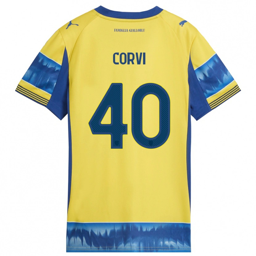 Danxen Donna Maglia Edoardo Corvi #40 Giallo Blu Kit Gara Away 2025/26 Maglietta