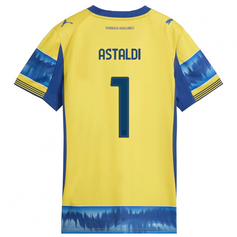 Danxen Donna Maglia Gianluca Astaldi #1 Giallo Blu Kit Gara Away 2025/26 Maglietta