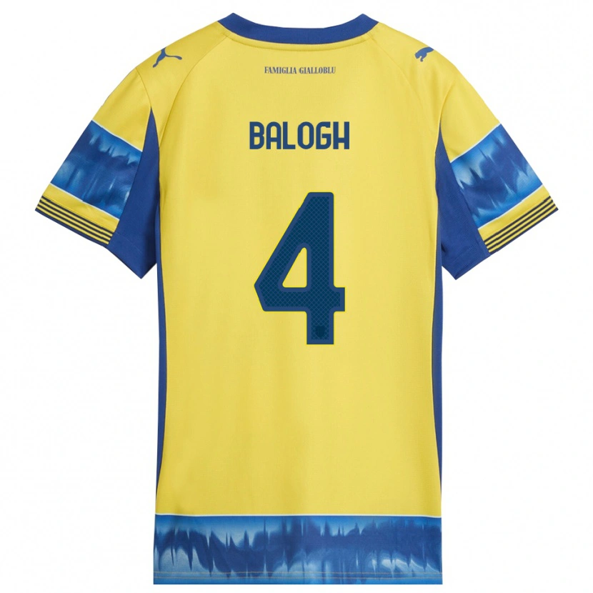 Danxen Donna Maglia Botond Balogh #4 Giallo Blu Kit Gara Away 2025/26 Maglietta