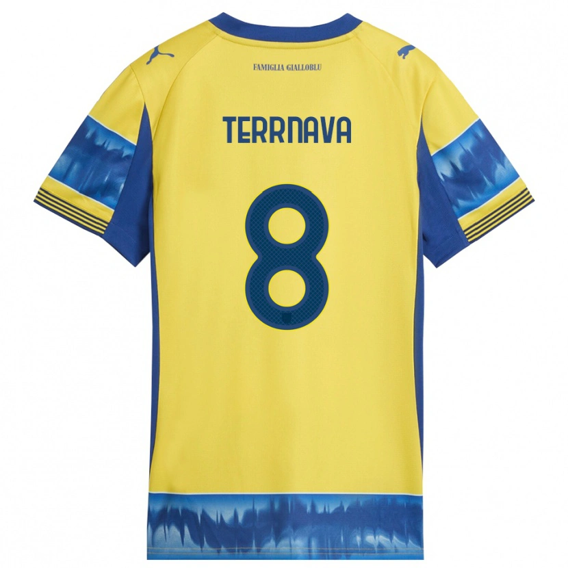 Danxen Donna Maglia Dren Terrnava #8 Giallo Blu Kit Gara Away 2025/26 Maglietta