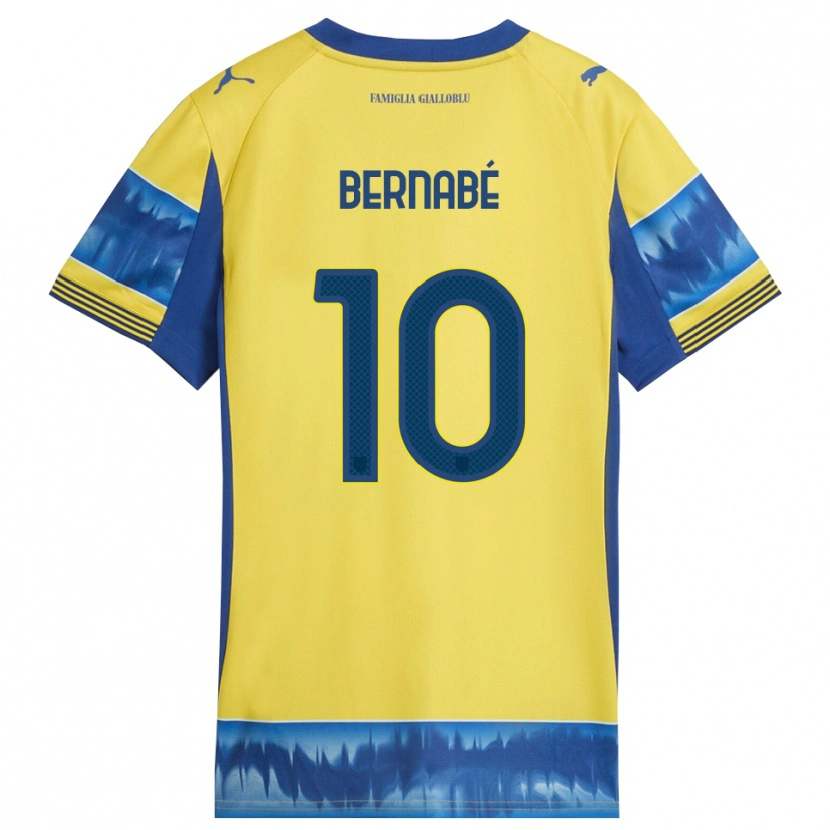 Danxen Donna Maglia Adrián Bernabé #10 Giallo Blu Kit Gara Away 2025/26 Maglietta
