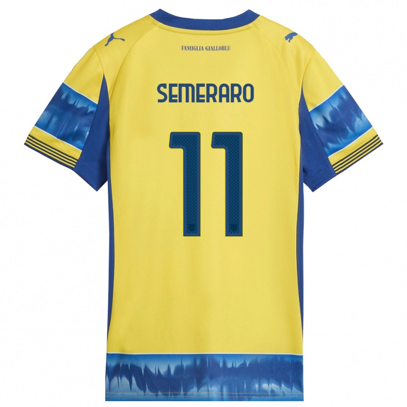 Danxen Donna Maglia Riccardo Semeraro #11 Giallo Blu Kit Gara Away 2025/26 Maglietta