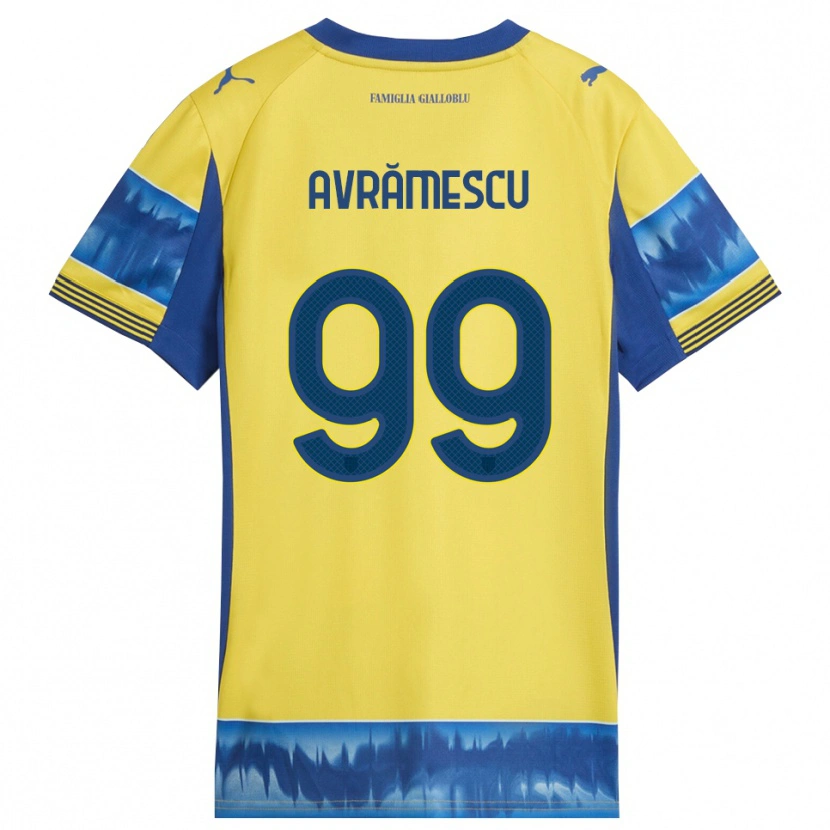 Danxen Donna Maglia Ianis Avrămescu #99 Giallo Blu Kit Gara Away 2025/26 Maglietta