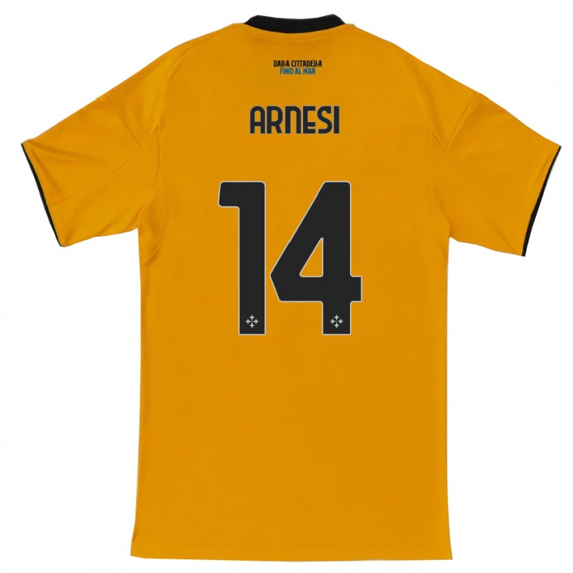 Danxen Donna Maglia Lorenzo Arnesi #14 Arancione Blu Kit Gara Away 2025/26 Maglietta