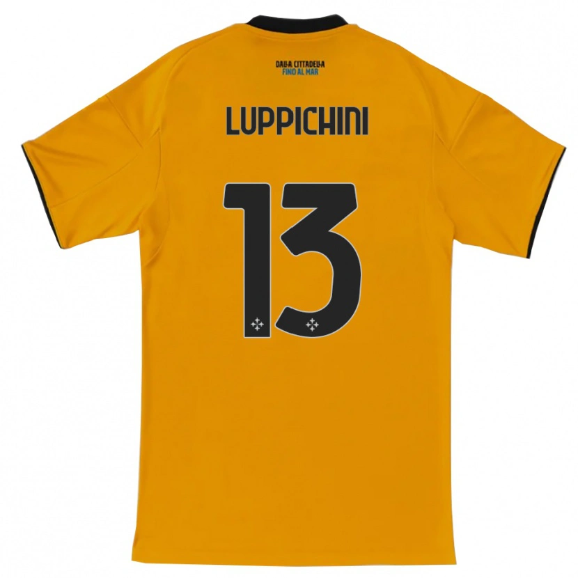 Danxen Donna Maglia Matteo Luppichini #13 Arancione Blu Kit Gara Away 2025/26 Maglietta
