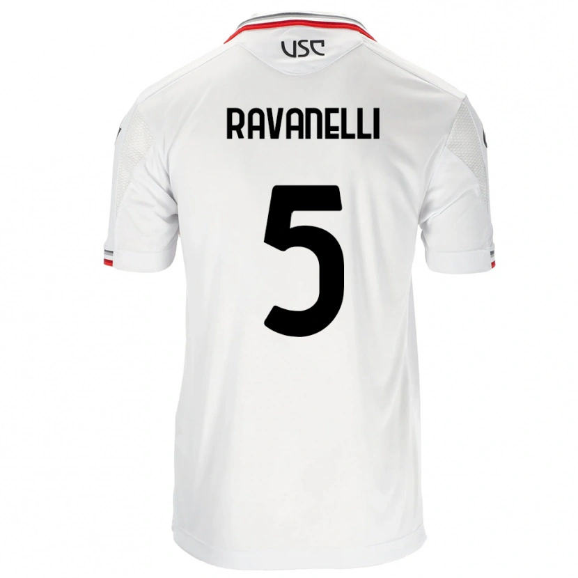 Danxen Donna Maglia Luca Ravanelli #5 Bianco Rosso Kit Gara Away 2025/26 Maglietta