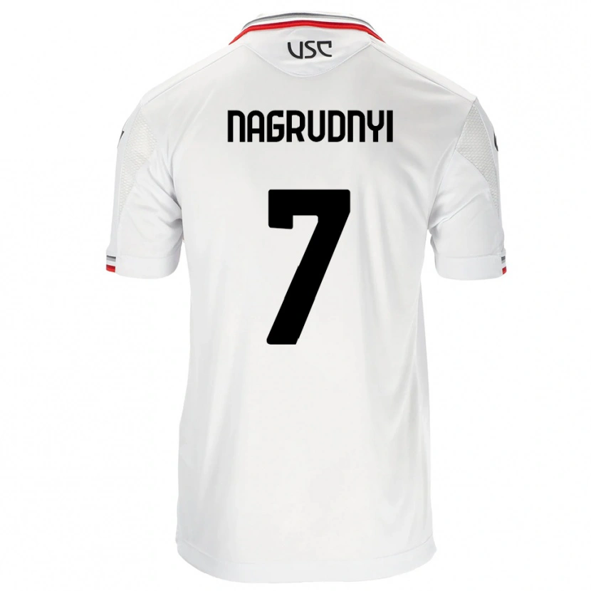 Danxen Donna Maglia Vladyslav Nagrudnyi #7 Bianco Rosso Kit Gara Away 2025/26 Maglietta
