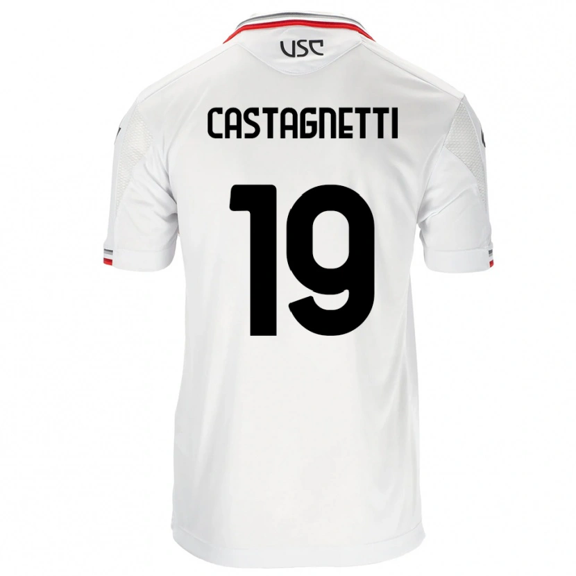 Danxen Donna Maglia Michele Castagnetti #19 Bianco Rosso Kit Gara Away 2025/26 Maglietta